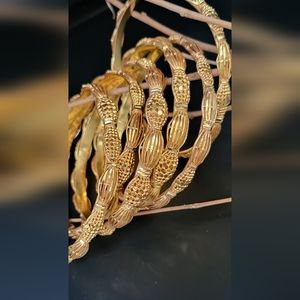 Gold Plated Bangles - Finest Selection of 6 Stunning Bangles (Zeba Collection)